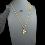 Gold Dove Pendant Necklace, Stainless Steel Necklace for Men Women, Bird Charm Pendant, 14K Gold Bonded Waterproof Necklace, Gift for Him Her