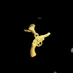 Gold Gun Charm Pendant Necklace, Stainless Steel Necklace for Men, Pistol Pendant, 14K Gold Bonded Waterproof Necklace, Gift for Him
