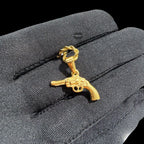 Gold Gun Charm Pendant Necklace, Stainless Steel Necklace for Men, Pistol Pendant, 14K Gold Bonded Waterproof Necklace, Gift for Him