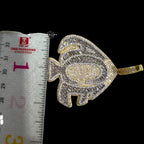 Gold Iced Out Spade Pendant, 14K Gold Plated Baguette CZ Diamond Playing Card Charm, Mens Hip Hop Jewelry Necklace
