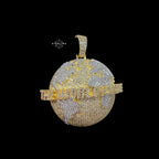 14K Gold Plated Iced Out The World Is Mine Pendant | CZ World Map Globe Hip Hop Necklace