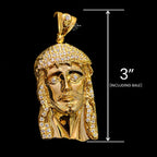 Big Gold Iced Out Jesus Pendant 14k Gold Plated Diamond-Cut