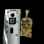 Gold Iced Out Jesus Pendant, 14K Gold Plated CZ Diamond Jesus Face Necklace, Mens Christian Hip Hop Jewelry, Religious Pendant