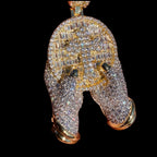 14K Gold Plated Iced Out Praying Hands Pendant | CZ Diamond Prayer Hands Hip Hop Necklace | Faith Jewelry