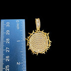 Gold Round Crown of Thorns Pendant