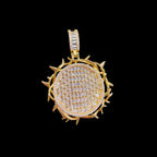 Gold Round Crown of Thorns Pendant