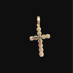 Moissanite Gold Iced Sides Cross Pendant