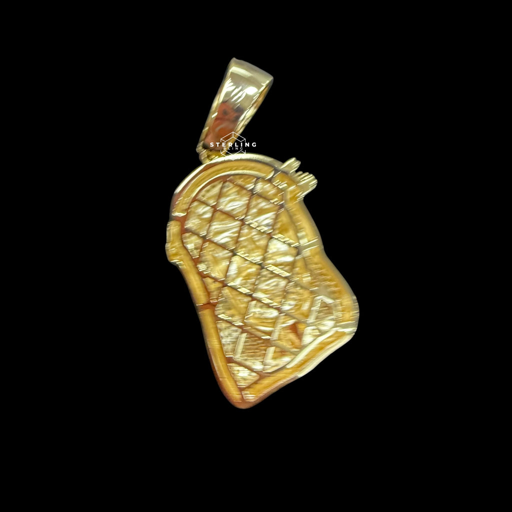 Gold Iced Out Jesus Pendant, 14K Gold Plated CZ Diamond Jesus Face Necklace, Crown of Thorns Christian Hip Hop Jewelry for Men