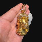 Gold Jesus Iced Crown Pendant
