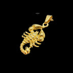 Gold Scorpion Pendant Necklace, Stainless Steel Necklace for Men, Scorpion Charm Pendant, 14K Gold Bonded Waterproof Necklace, Gift for Him