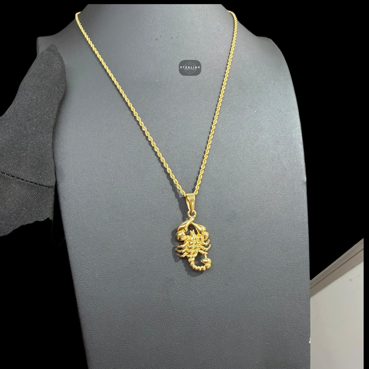 Gold Scorpion Pendant Necklace, Stainless Steel Necklace for Men, Scorpion Charm Pendant, 14K Gold Bonded Waterproof Necklace, Gift for Him