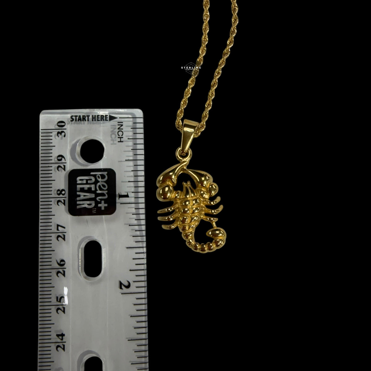 Gold Scorpion Pendant Necklace, Stainless Steel Necklace for Men, Scorpion Charm Pendant, 14K Gold Bonded Waterproof Necklace, Gift for Him