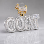 14K Gold Plated Iced Out “GOAT” Pendant | Bold Hip Hop Pendant with Free Chain