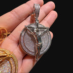 Iced Out Jesus Crucifix Medallion - 14k Gold Plated CZ