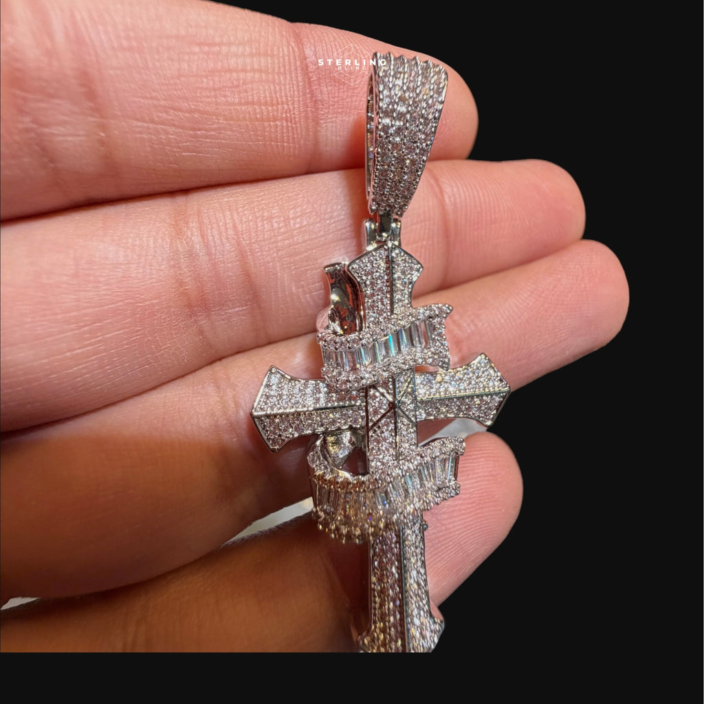 Baguette Iced Out Cross Pendant