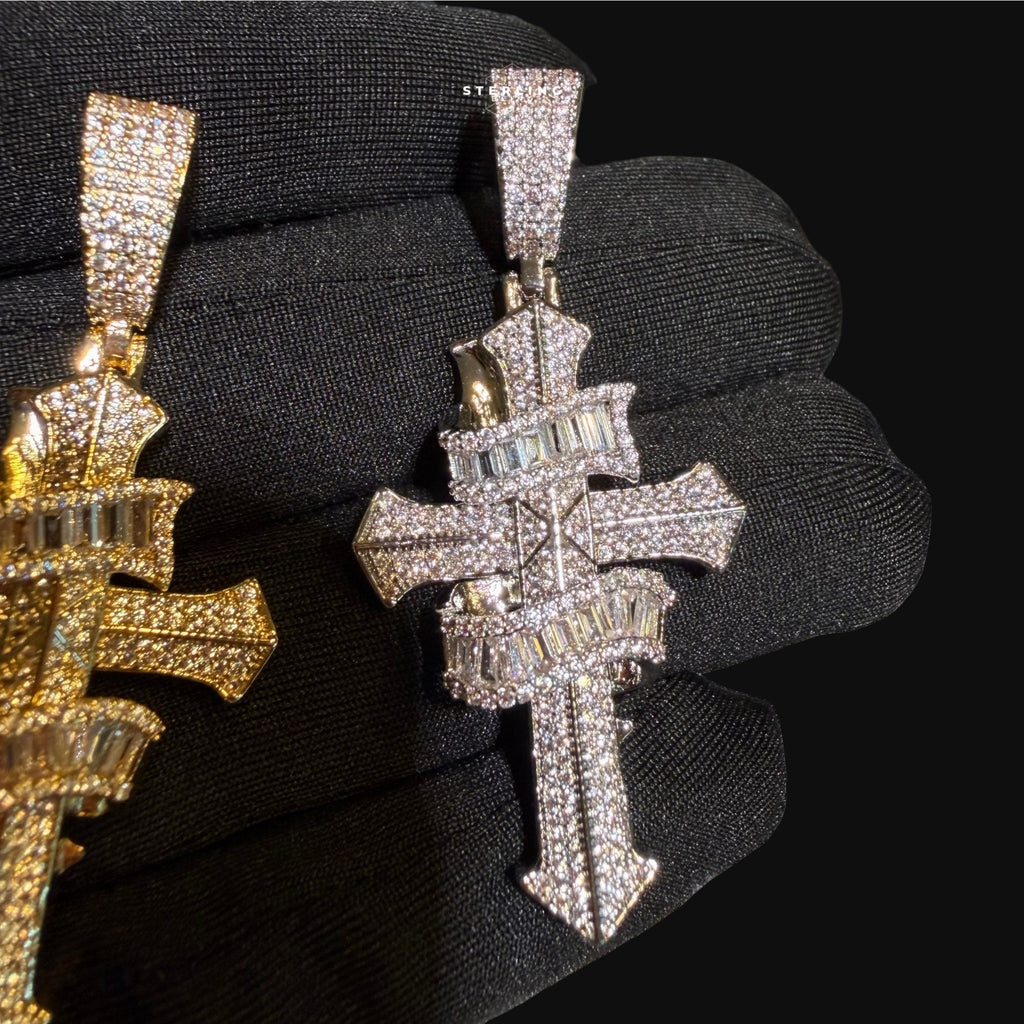 Baguette Iced Out Cross Pendant