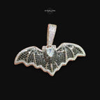 Iced Out Bat Pendant Necklace Black White CZ Gothic Animal Charm Hip Hop Jewelry with Free Chain