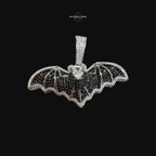 Iced Out Bat Pendant Necklace Black White CZ Gothic Animal Charm Hip Hop Jewelry with Free Chain