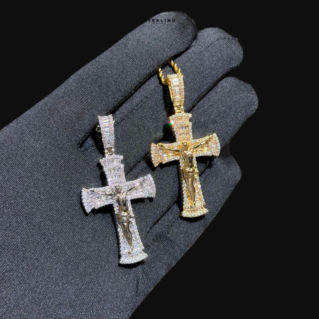 Iced Out Jesus Cross Crucifix Pendant
