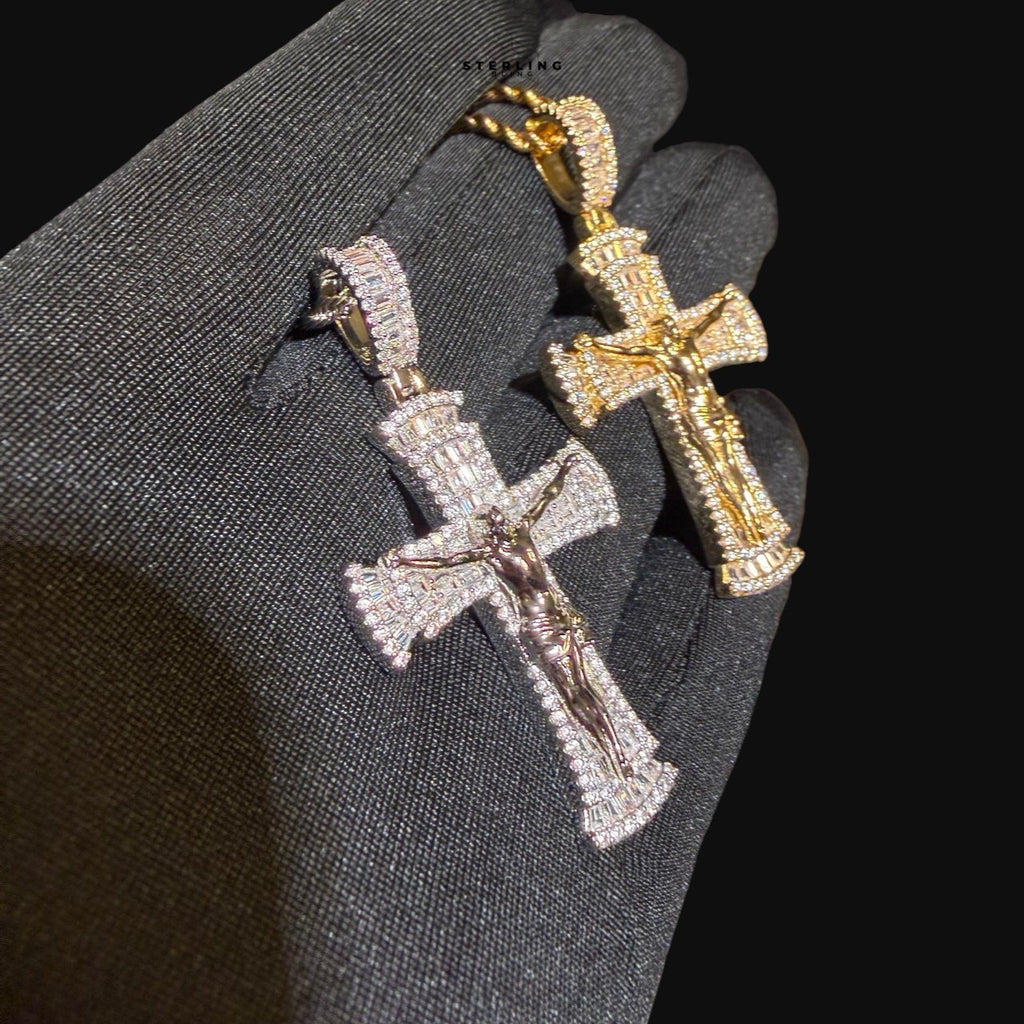 Iced Out Jesus Cross Crucifix Pendant