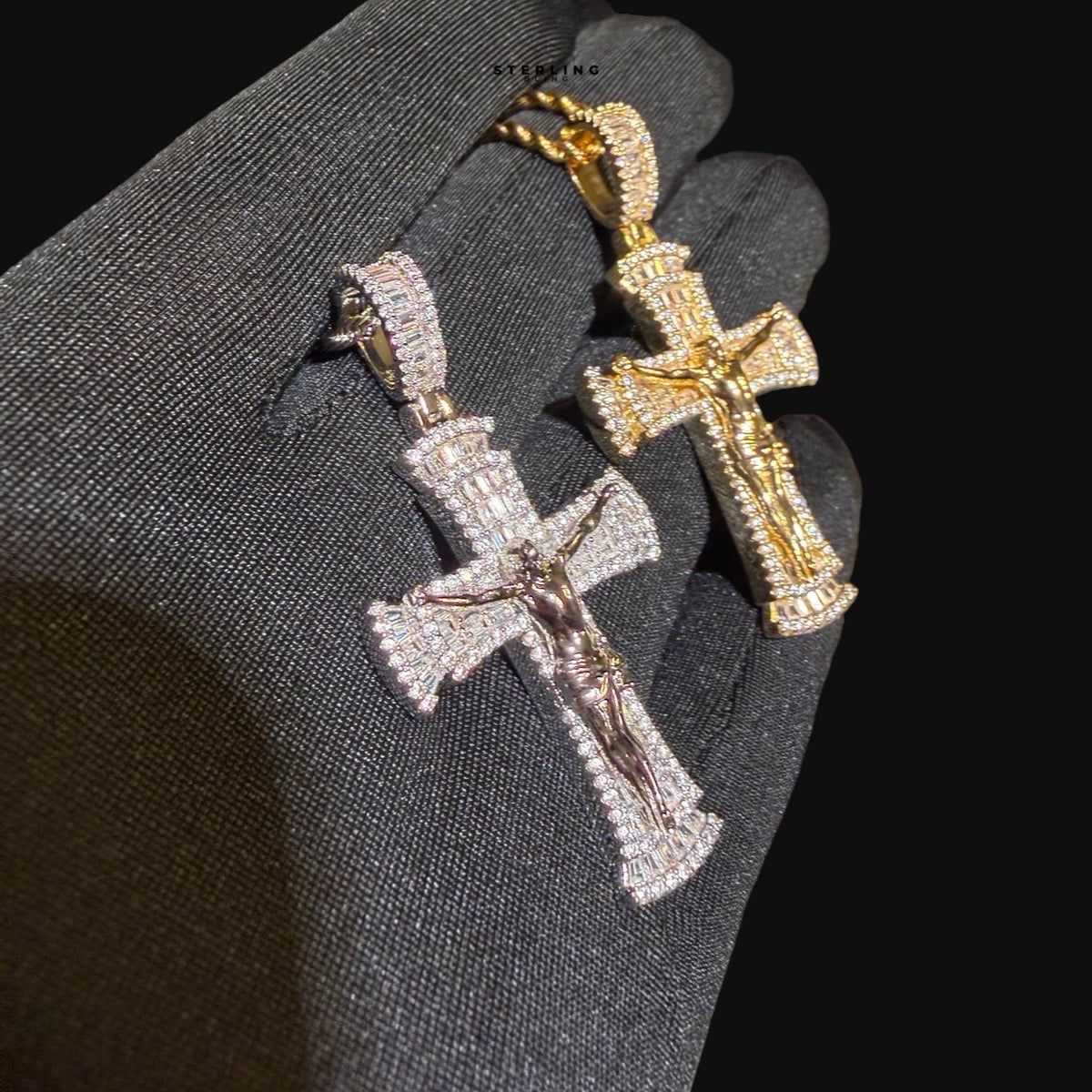 Iced Out Jesus Cross Crucifix Pendant