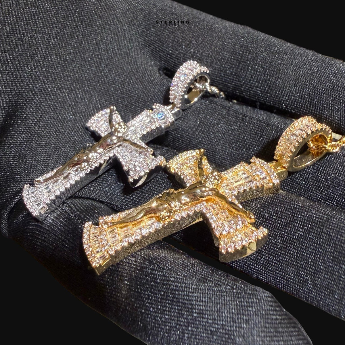 Iced Out Jesus Cross Crucifix Pendant