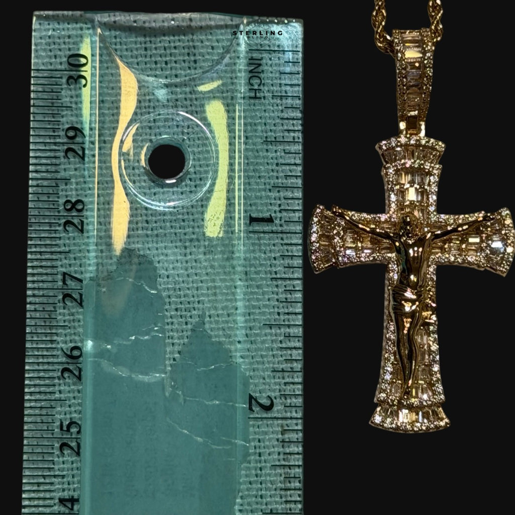 Iced Out Jesus Cross Crucifix Pendant