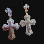 14k Gold Plated Iced Out Cross Pendant