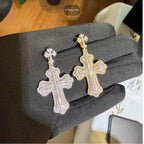 14k Gold Plated Iced Out Cross Pendant