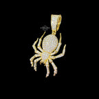 Gold Iced Out Spider Pendant, 14K Gold Plated CZ Diamond Spider Necklace, Hip Hop Animal Charm, Bling Jewelry for Men