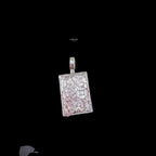 King Playing Card Pendant | 14K White Gold Plated Poker King CZ Hip Hop Necklace, Iced Out Card Pendant with Free Rope Chain