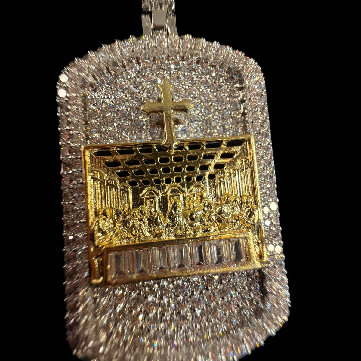 Iced Out Last Supper Dog Tag Pendant