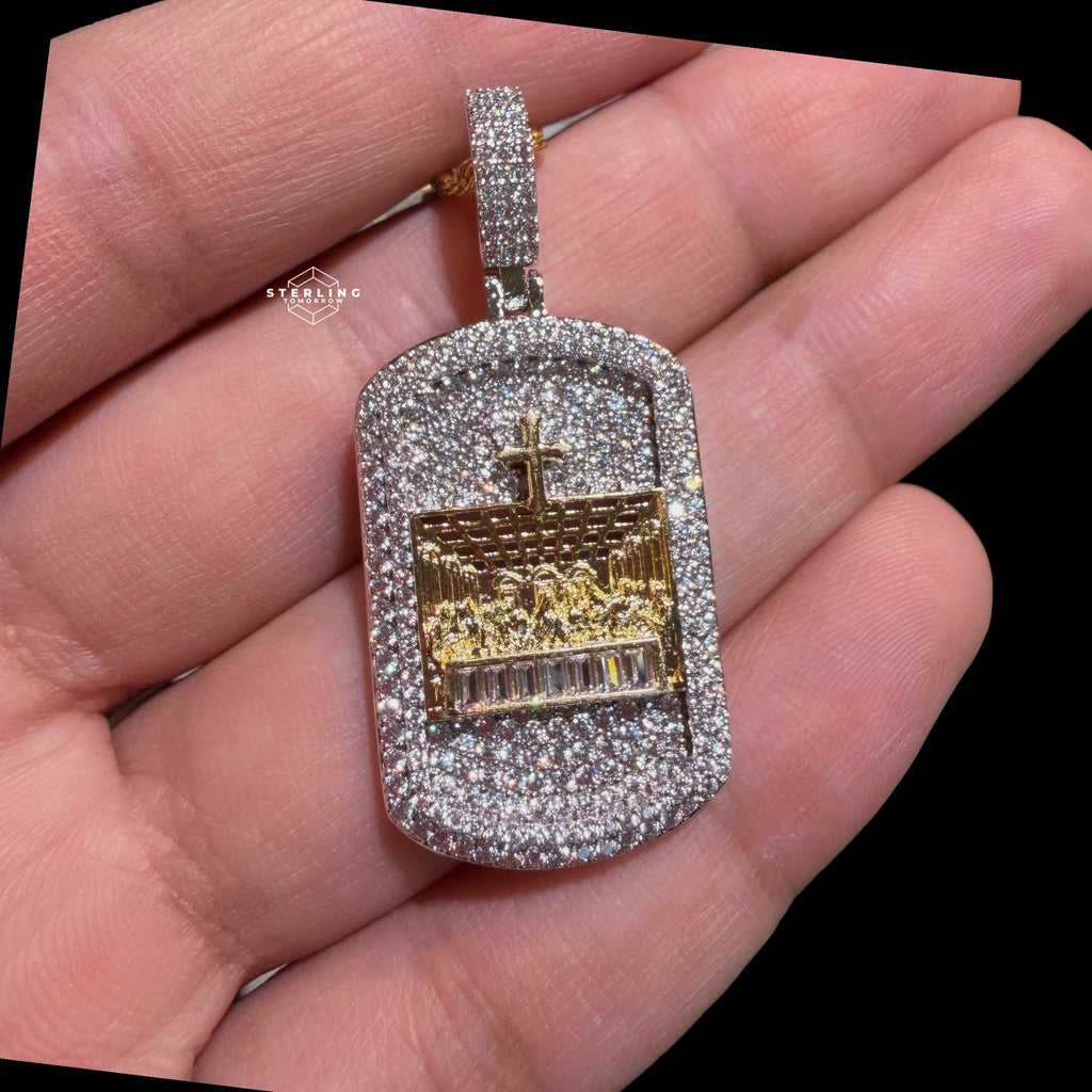 Iced Out Last Supper Dog Tag Pendant