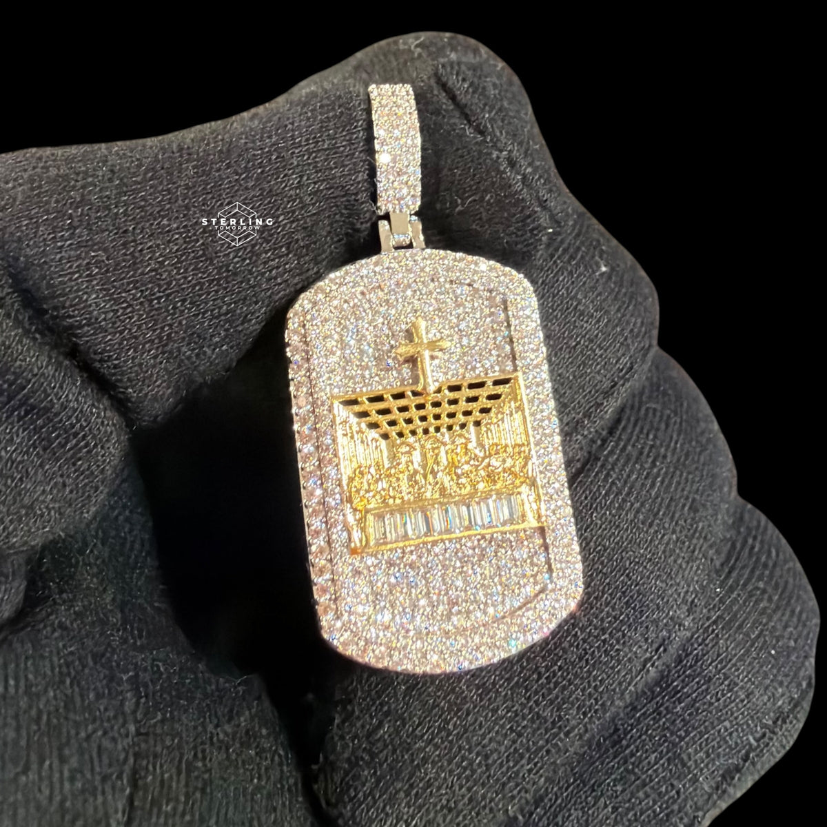 Iced Out Last Supper Dog Tag Pendant