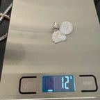 Iced Out Money Face Pendant, Solid 925 Sterling Silver VVS CZ Diamond Cash Fan Necklace, Hip Hop Jewelry, 22 Inch Rope Chain