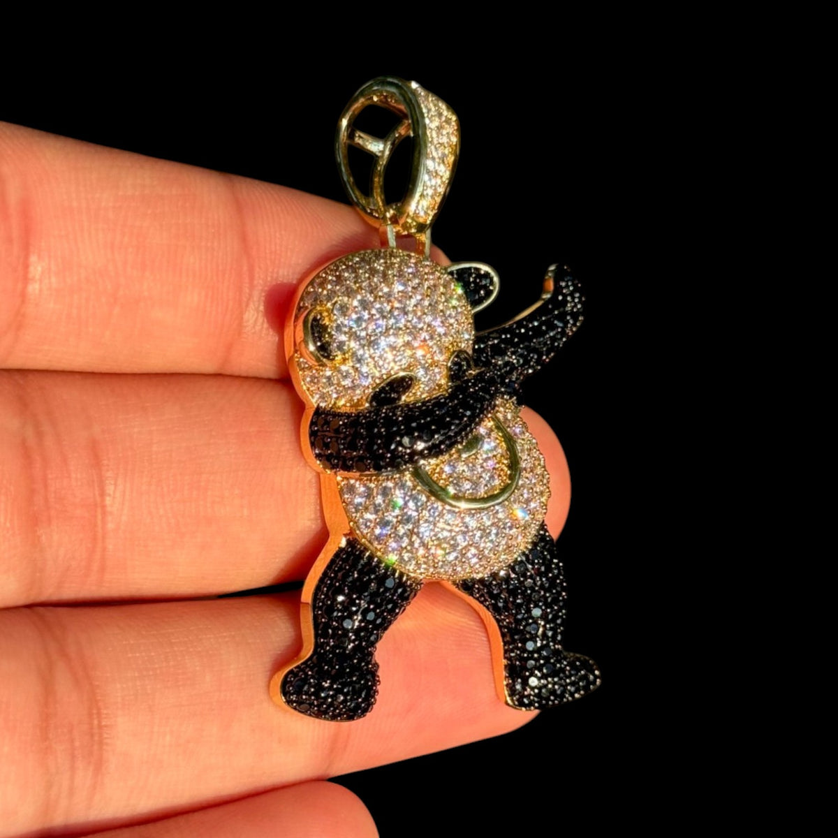 Dancing Panda Iced Out Pendant