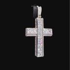 Iced Out Sides Princess Cut Cross Pendant
