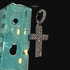 Moissanite Tennis Cross Iced Out Sides Pendant