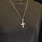 Moissanite Tennis Cross Iced Out Sides Pendant