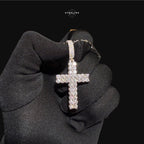 Moissanite Tennis Cross Iced Out Sides Pendant
