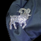 Big Iced Out Goat Pendant, 14K White Gold Plated CZ Diamond Goat Necklace, Mens Hip Hop Jewelry