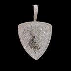 Silver King Lion Shield Pendant