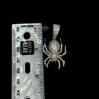 Silver Iced Out Spider Pendant, CZ Diamond Spider Necklace for Men, Hip Hop Animal Charm