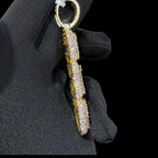 Gold Iced Out Vertical CEO Pendant