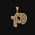 XO Iced Out Pendant + AntiTarnish Steel Rope Chain