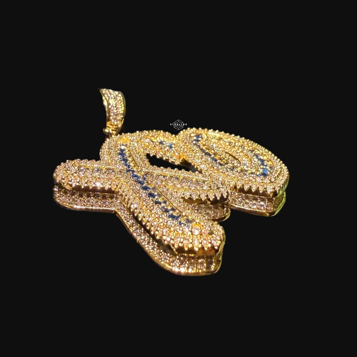 XO Iced Out Pendant + AntiTarnish Steel Rope Chain