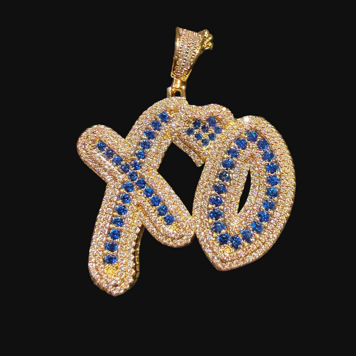 XO Iced Out Pendant + AntiTarnish Steel Rope Chain