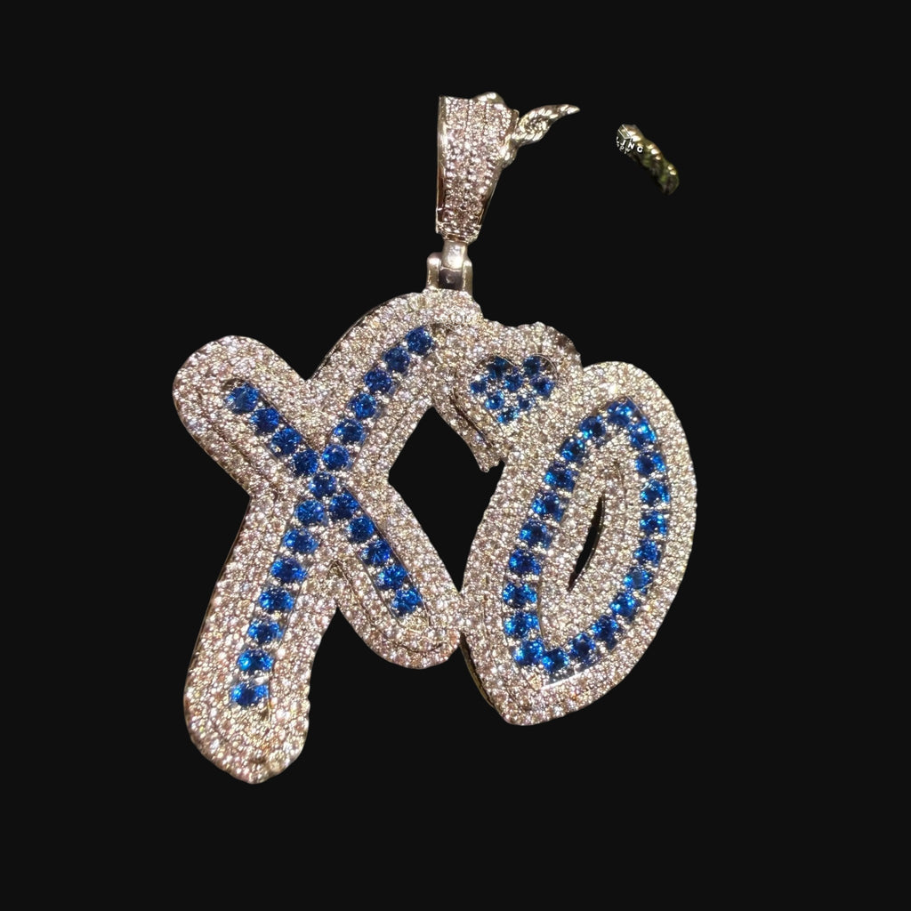 XO Iced Out Pendant + AntiTarnish Steel Rope Chain