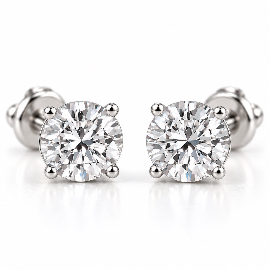 5mm Lab Diamond Earrings 925 / 1 CTW