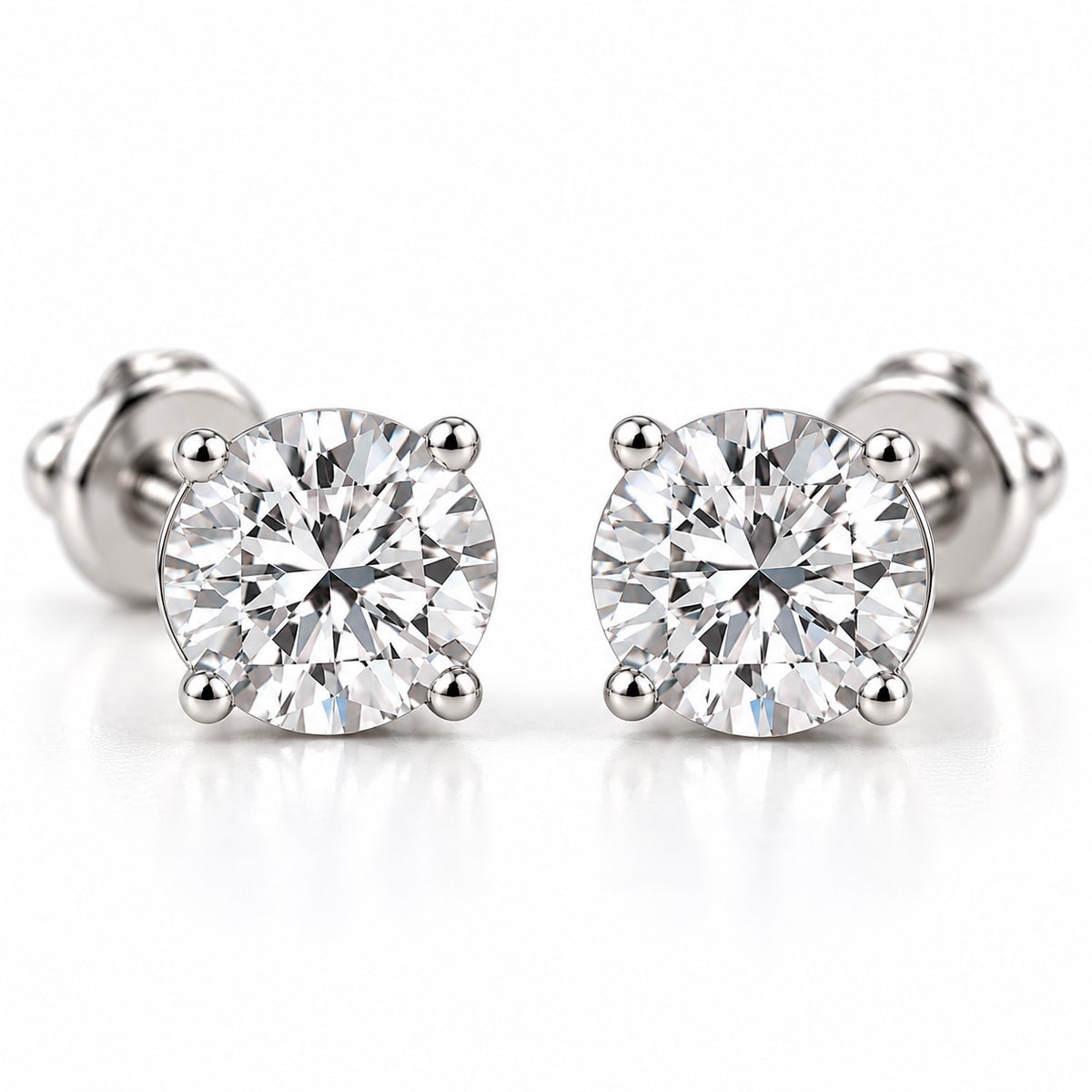 5mm Lab Diamond Earrings 925 / 1 CTW